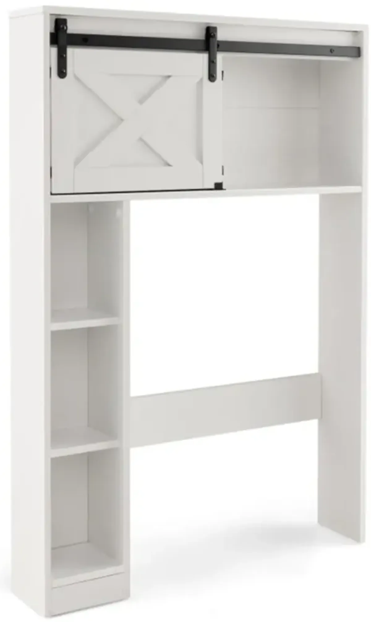 Hivvago 4-Tier Over The Toilet Storage Cabinet with Sliding Barn Door and Storage Shelves