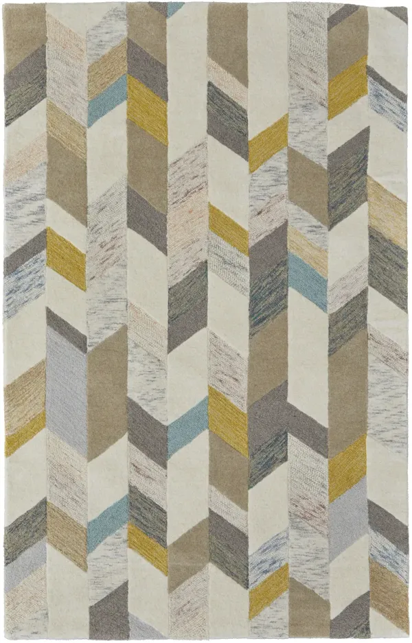 Arazad 8446F Ivory/Taupe/Blue 3'6" x 5'6" Rug