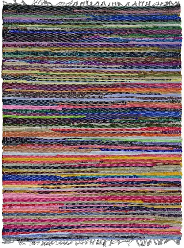 RUGSOTIC CARPETS HAND WOVEN FLAT WEAVE KILIM COTTON ECO-FRIENDLY AREA RUGS  - 3'x5', Rectangle Shape, Multicolor Color, Contemporary Modern Design, Low Pile  Handmade Area Rugs (DC0145)