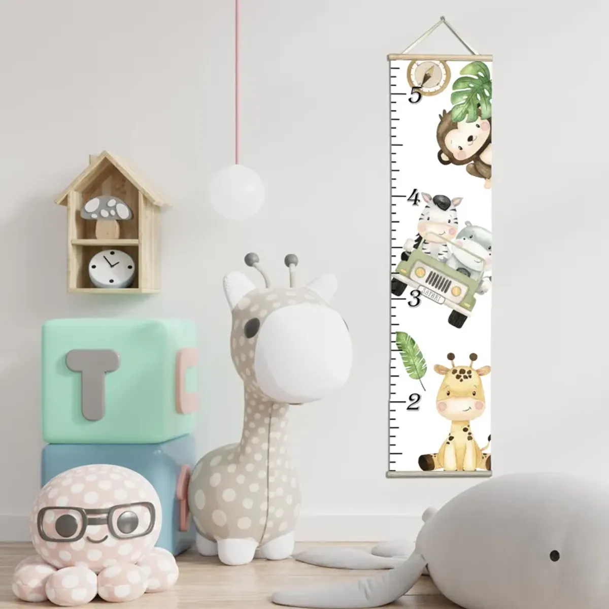 Honey Lemonade - Kids Canvas Growth Chart (Safari)