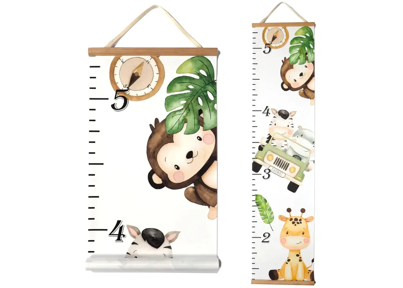 Honey Lemonade - Kids Canvas Growth Chart (Safari)