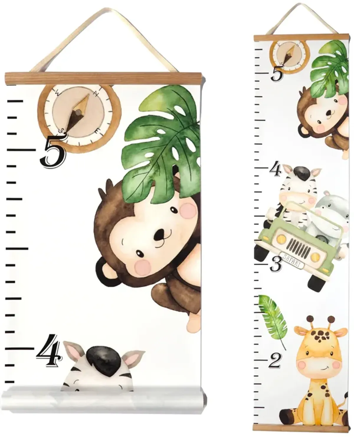 Honey Lemonade - Kids Canvas Growth Chart (Safari)