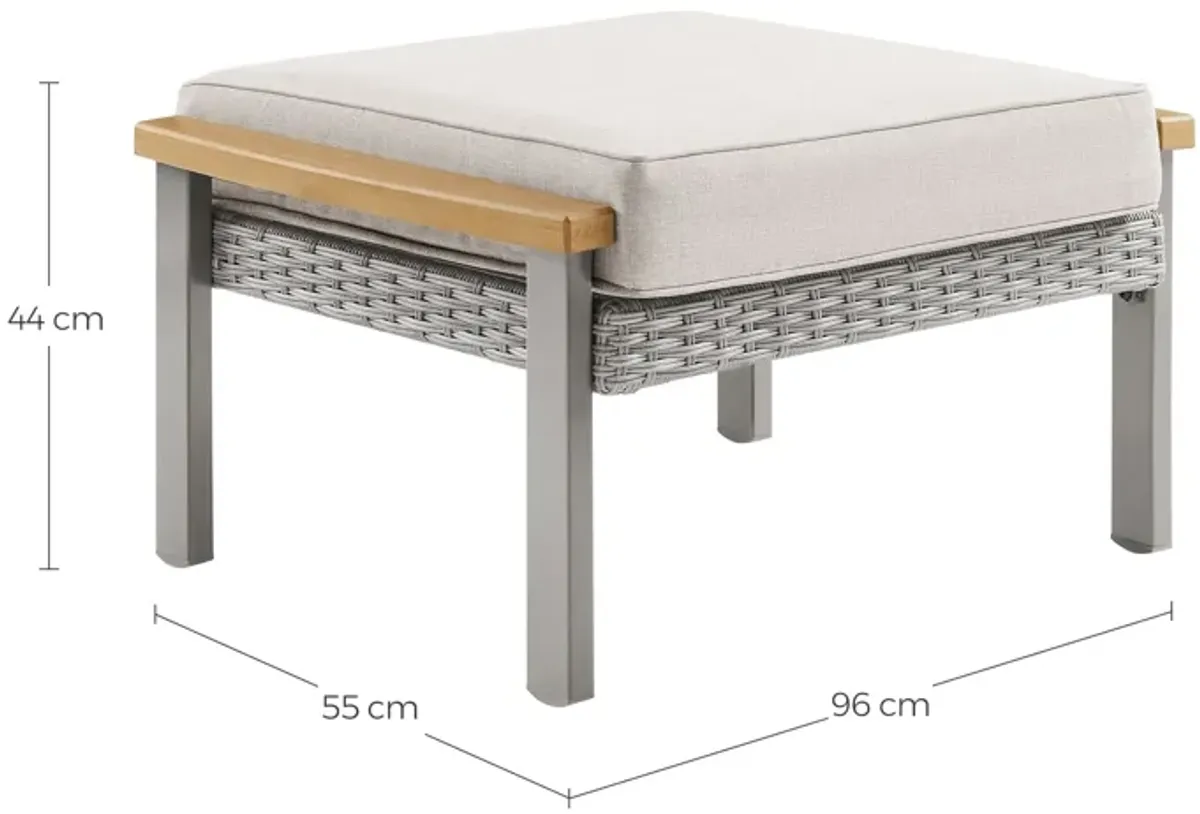 Patio Ottoman Stool with Cushioned Top and Versatile Design