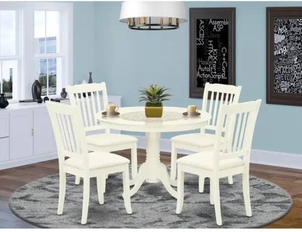 East West Furniture Dining Room Set Linen White