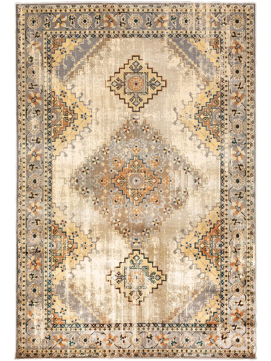 Juliette 3'10" x 5'5" Grey/Gold Rug