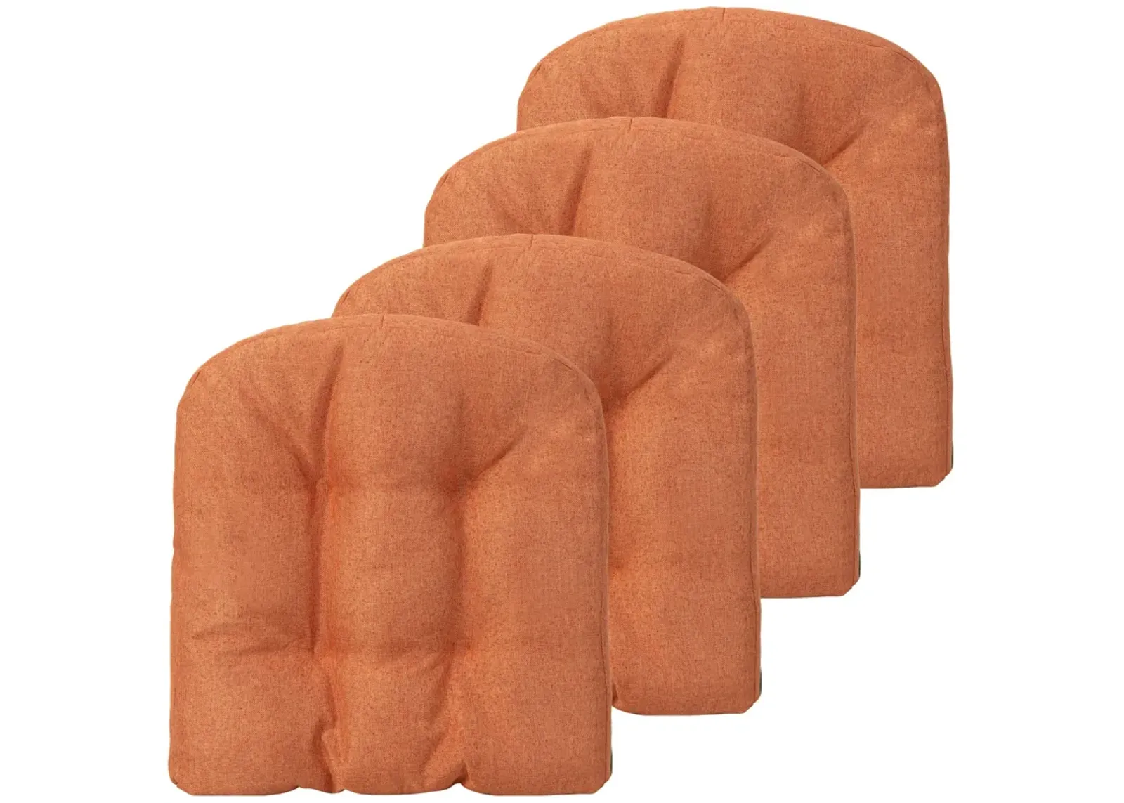 4 Pack 17.5 x 17 Inch U-Shaped Chair Pads with Polyester Cover-Orange