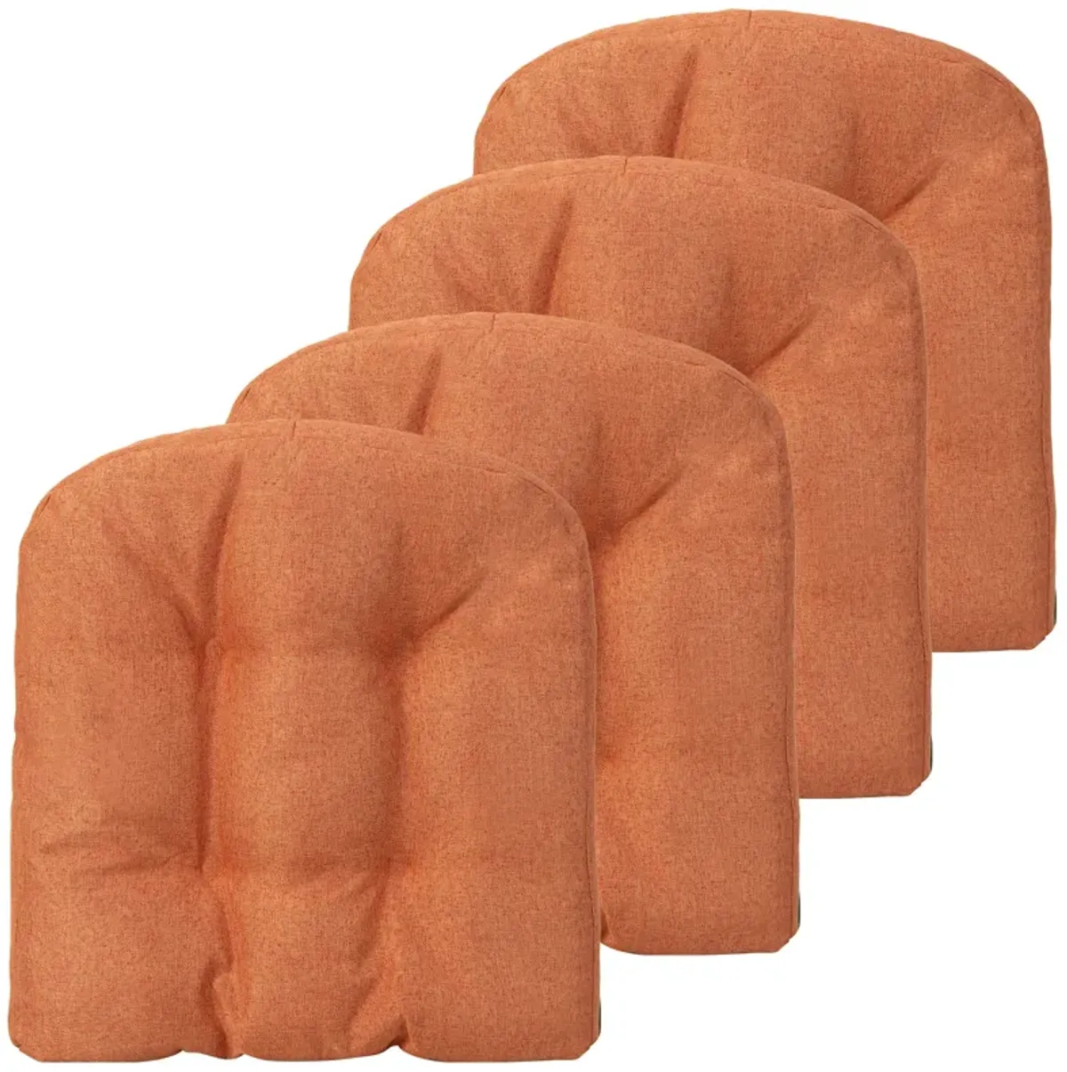 4 Pack 17.5 x 17 Inch U-Shaped Chair Pads with Polyester Cover-Orange