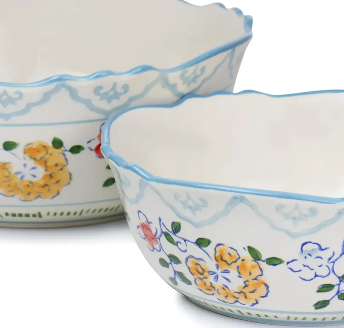 Gibson Elite Anaya 2 Piece Stoneware Hand Painted Bowl Set