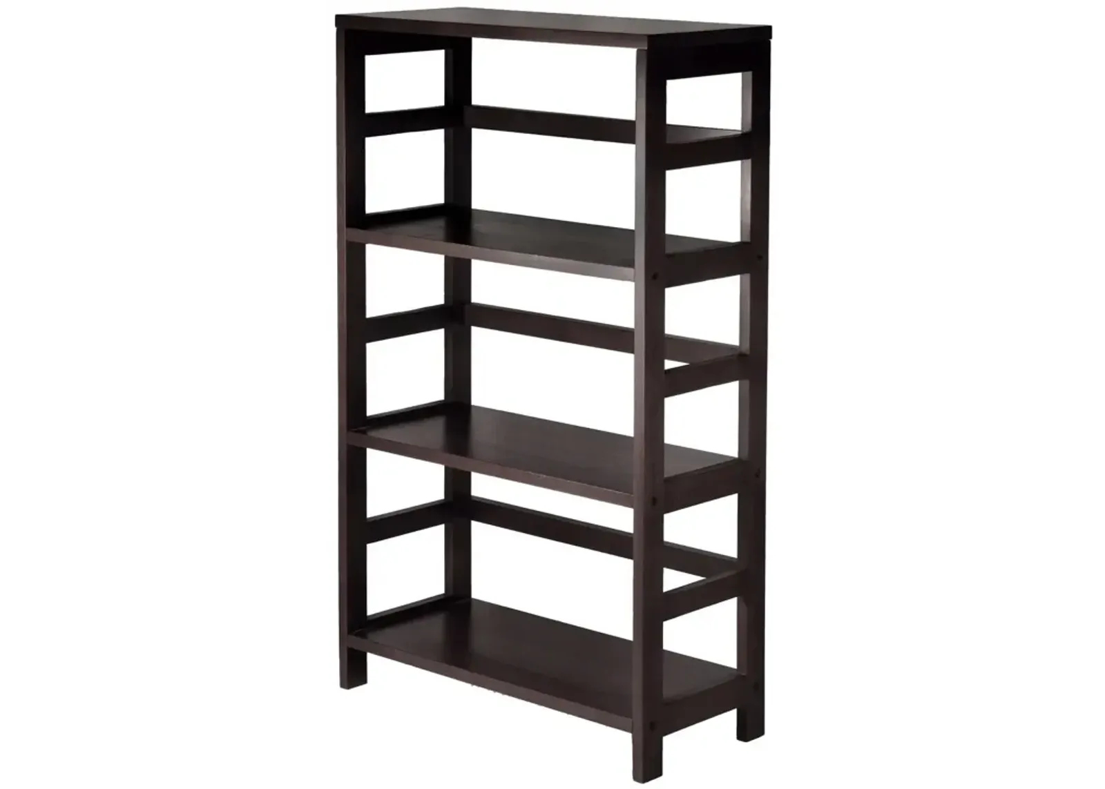 Hivvago Wide 3-Shelf Modern Shelving Unit in Espresso Wood Finish