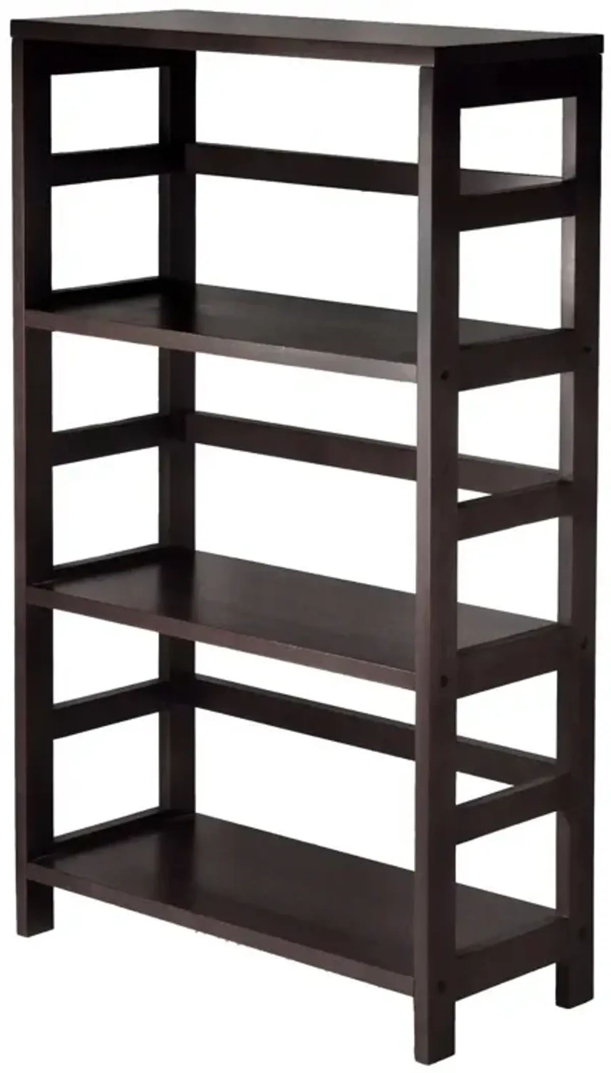 Hivvago Wide 3-Shelf Modern Shelving Unit in Espresso Wood Finish