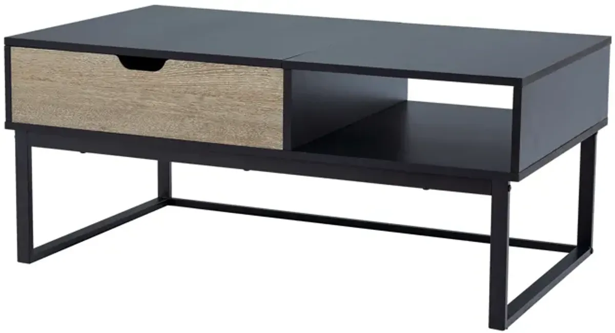 Teamson Home - Lift Top Coffee Table with Storage and Metal Legs