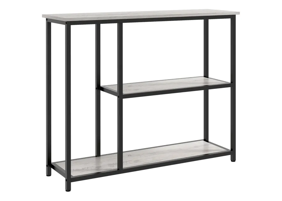 39" Console Table, Entryway Table with 2 Storage Shelves, Steel Frame, Narrow Sofa Table for Living Room