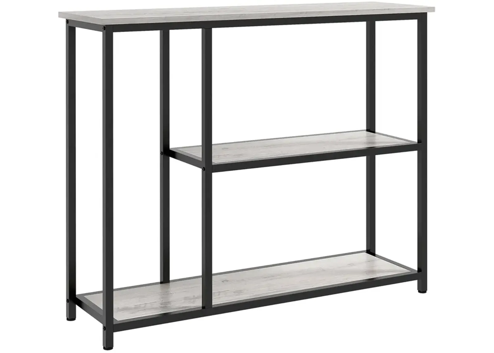 39" Console Table, Entryway Table with 2 Storage Shelves, Steel Frame, Narrow Sofa Table for Living Room