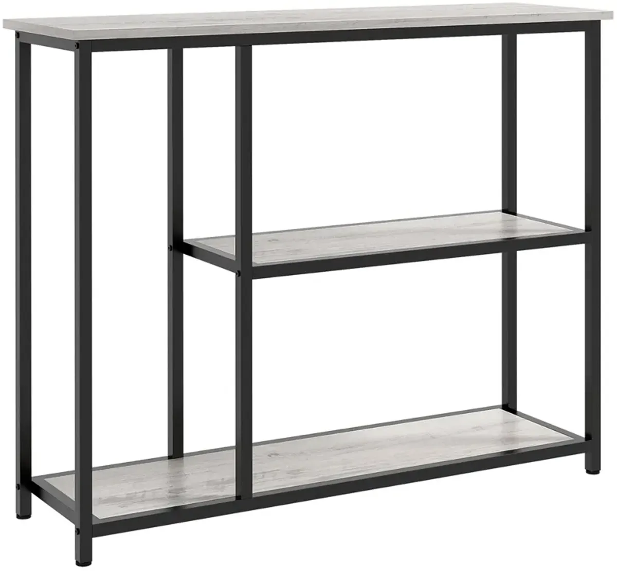 39" Console Table, Entryway Table with 2 Storage Shelves, Steel Frame, Narrow Sofa Table for Living Room