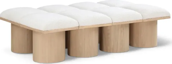 Meridian Furniture Pavilion Cream Boucle Fabric Bench