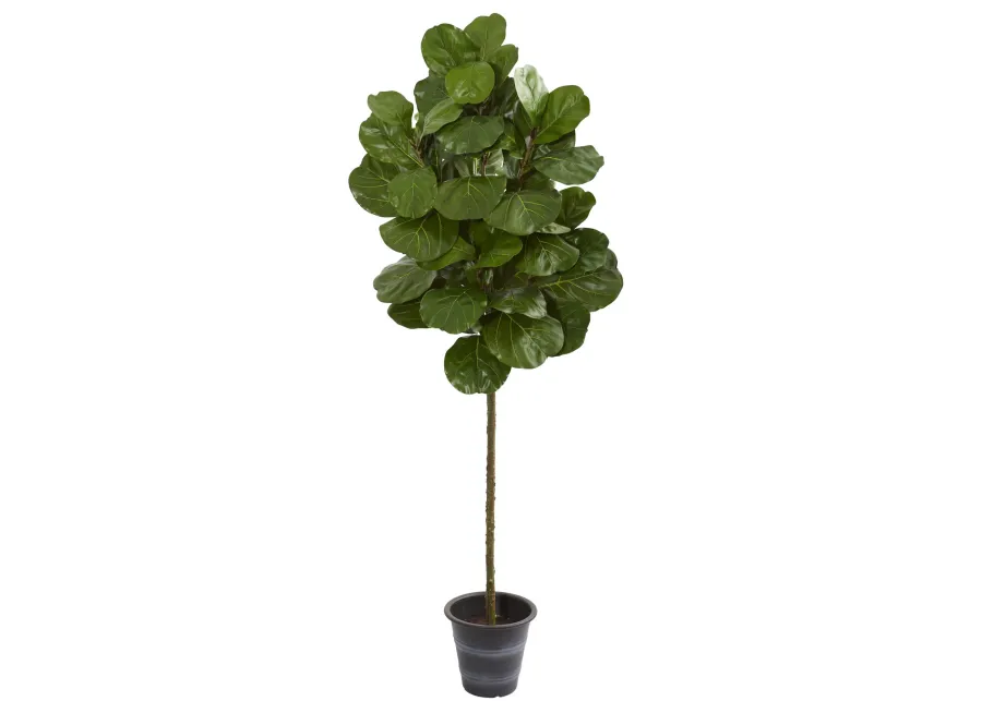 HomPlanti 6.5 Feet Fiddle Leaf Artificial Tree With Decorative Planter