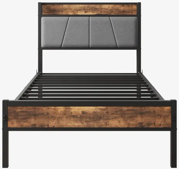 Streamdale Twin Size Bed Frame with Storage Headboard