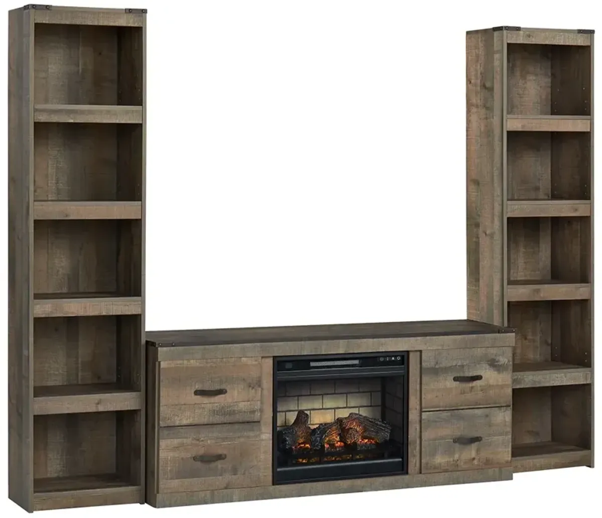 Trinell 3-Piece Entertainment Center with Electric Fireplace