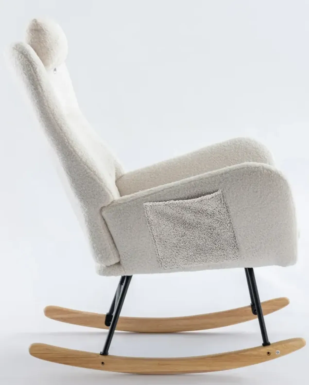 Soft Velvet Rocking Chair for Living Room or Nursery