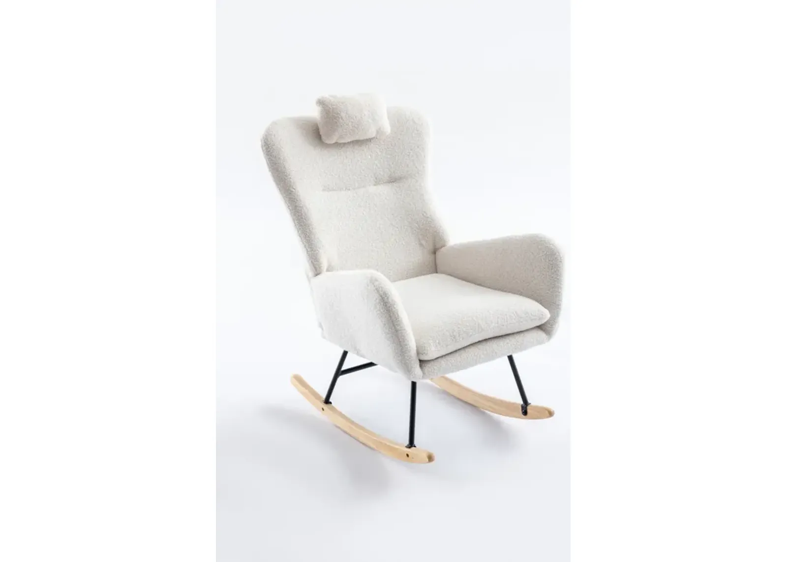 Soft Velvet Rocking Chair for Living Room or Nursery