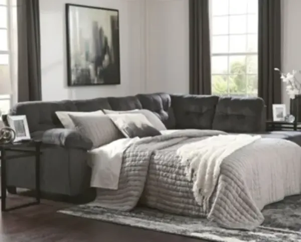 Accrington 2-Piece Sleeper Sectional with Chaise in Grey