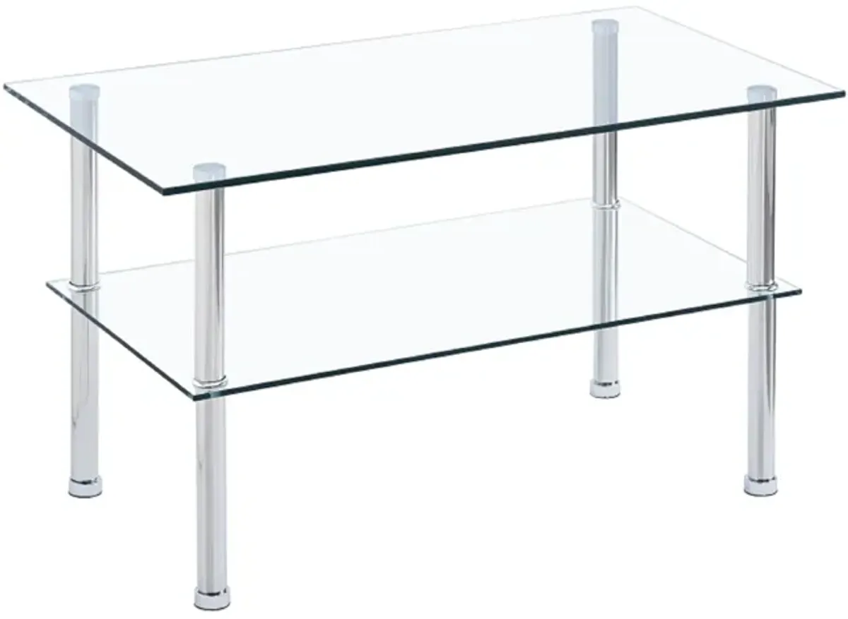 Clear Tempered Glass Coffee Table for Living Room - Sleek and Stylish Design