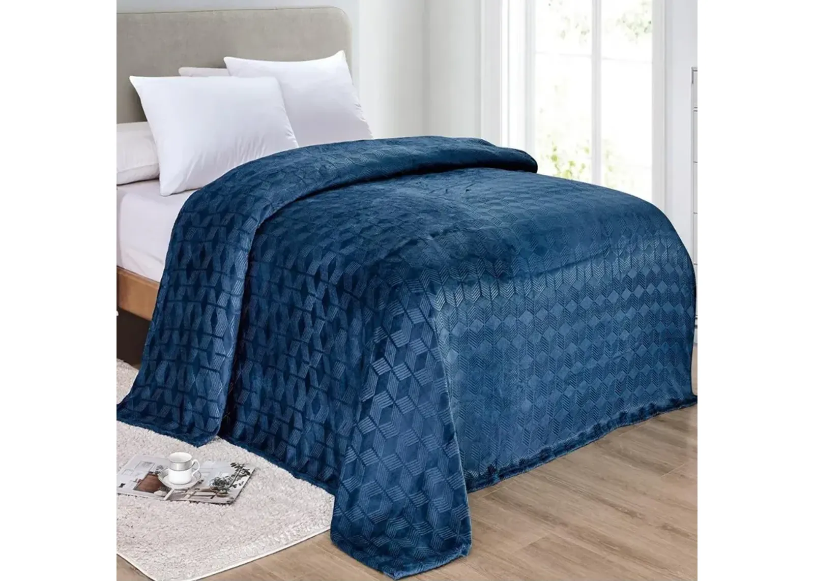 Amrani Bedcover Embossed Blanket, Soft Premium Microplush