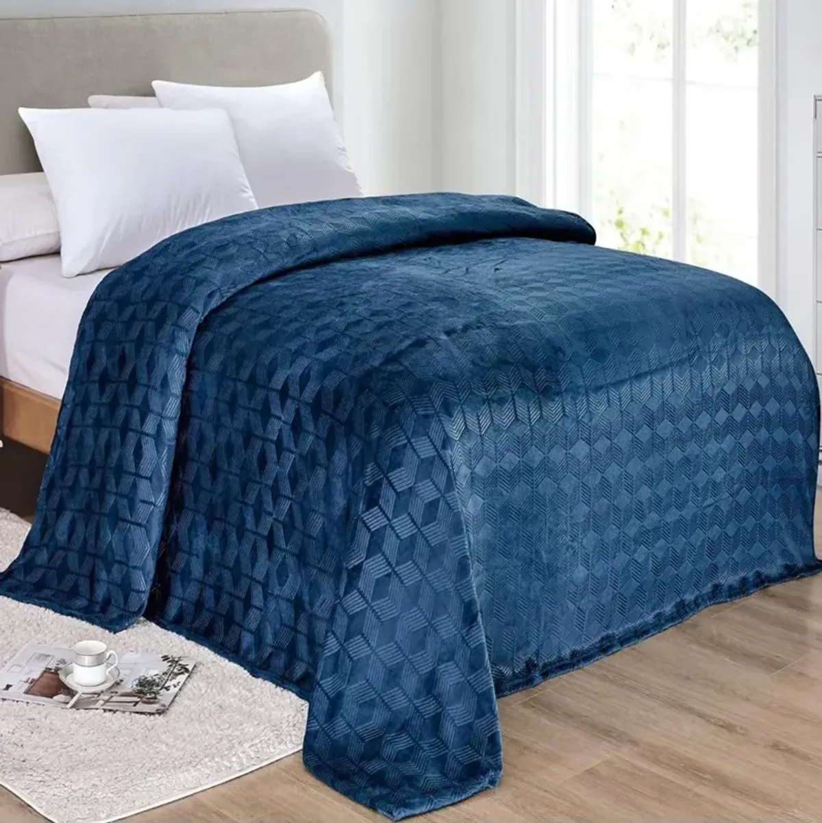 Amrani Bedcover Embossed Blanket, Soft Premium Microplush