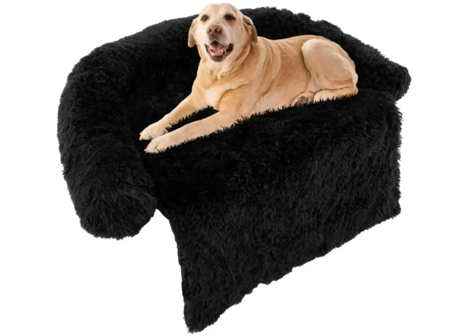 Hivvago Plush Calming Dog Couch Bed with Anti-Slip Bottom