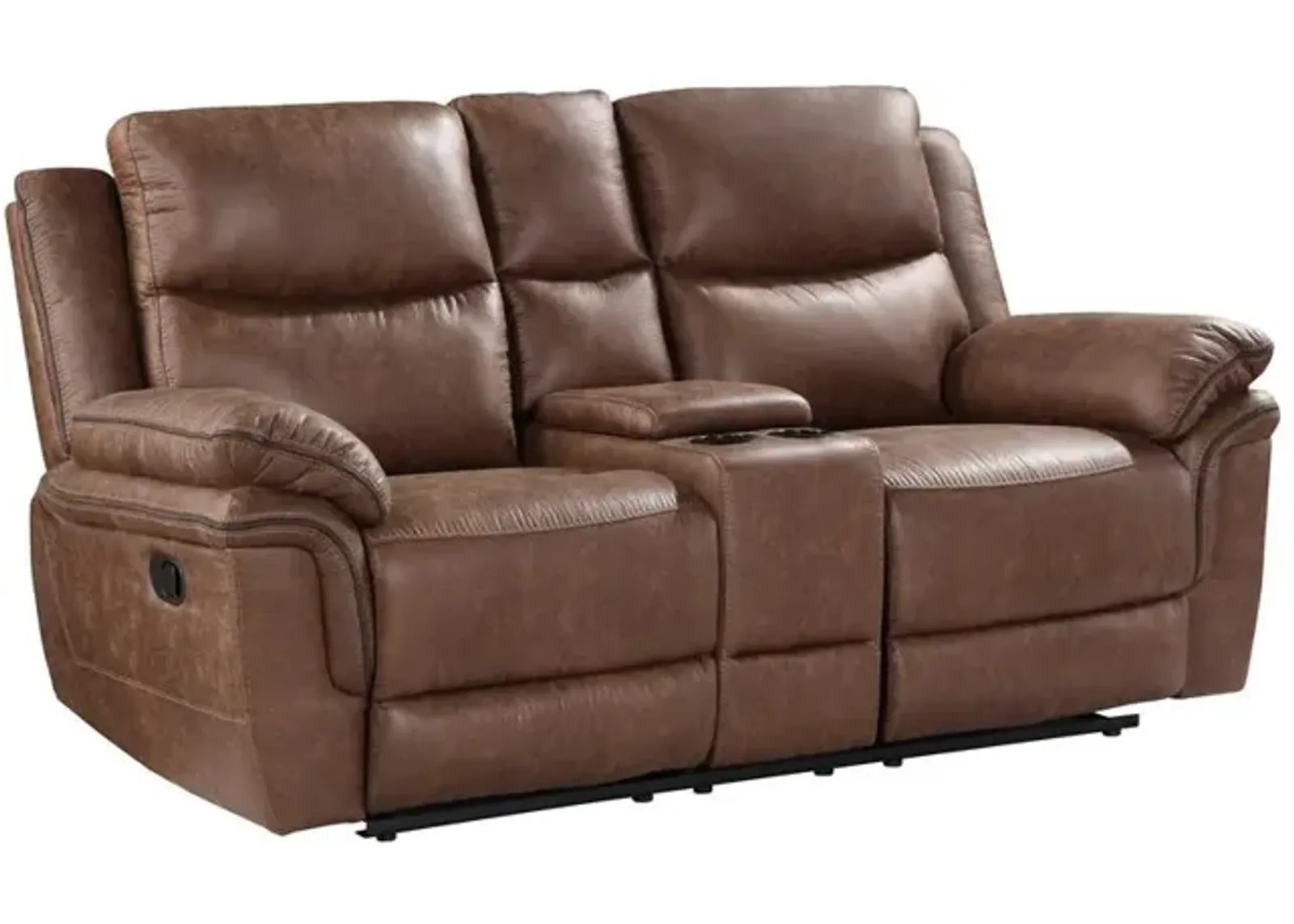 New Classic Furniture Ryland Console Loveseat W/ Dual Recliners--Brown