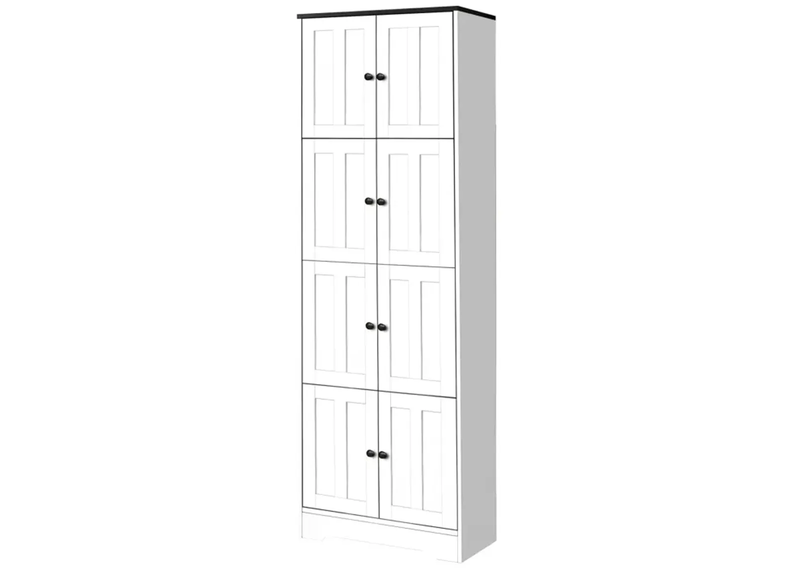 4-Door Tall Storage Cabinet for Various Rooms