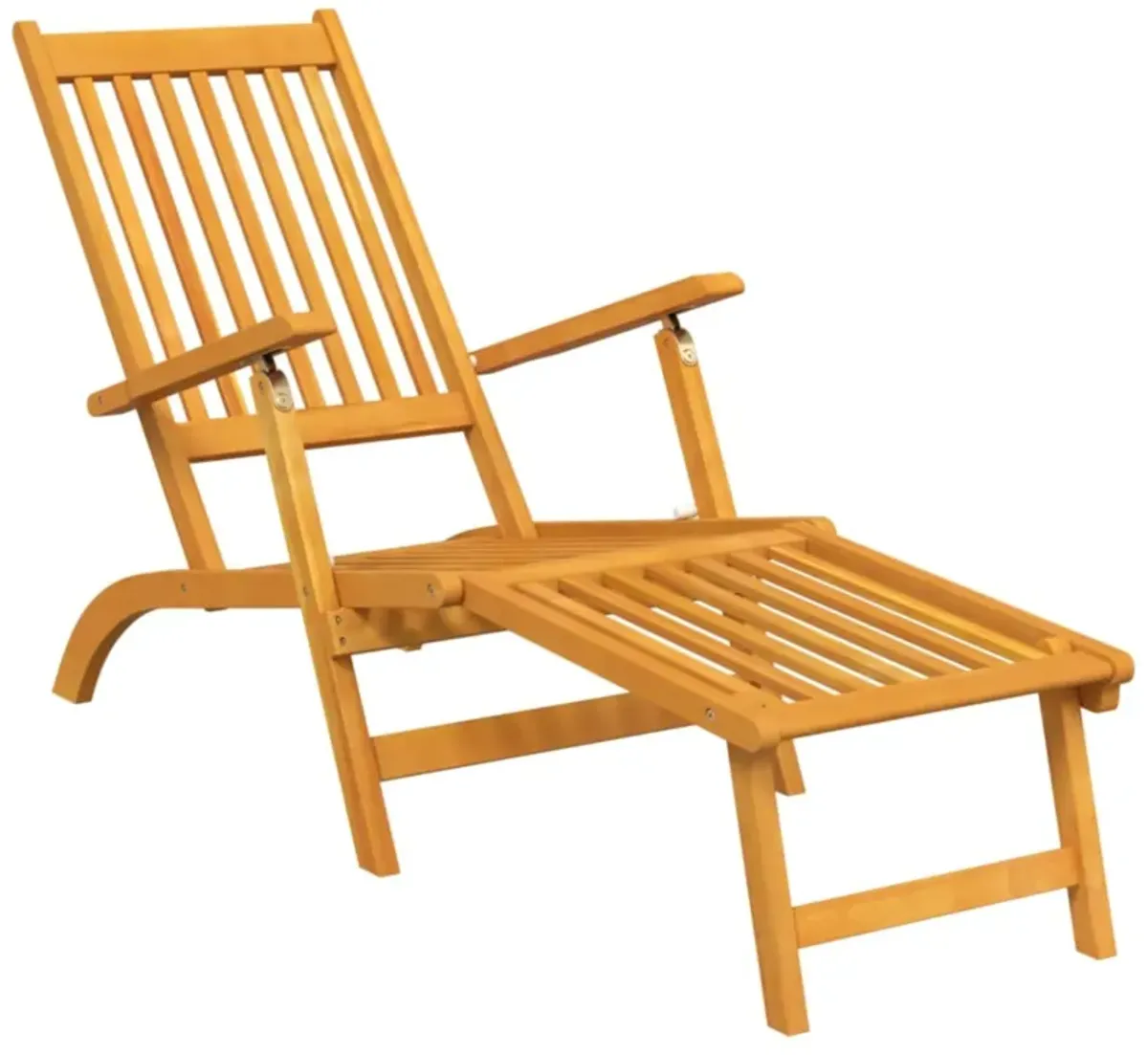 vidaXL Patio Deck Chairs with Footrests and Table Solid Wood Acacia