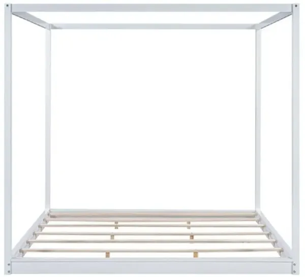 Canopy Platform Bed Frame with Sturdy Support Legs, No Box Spring Needed