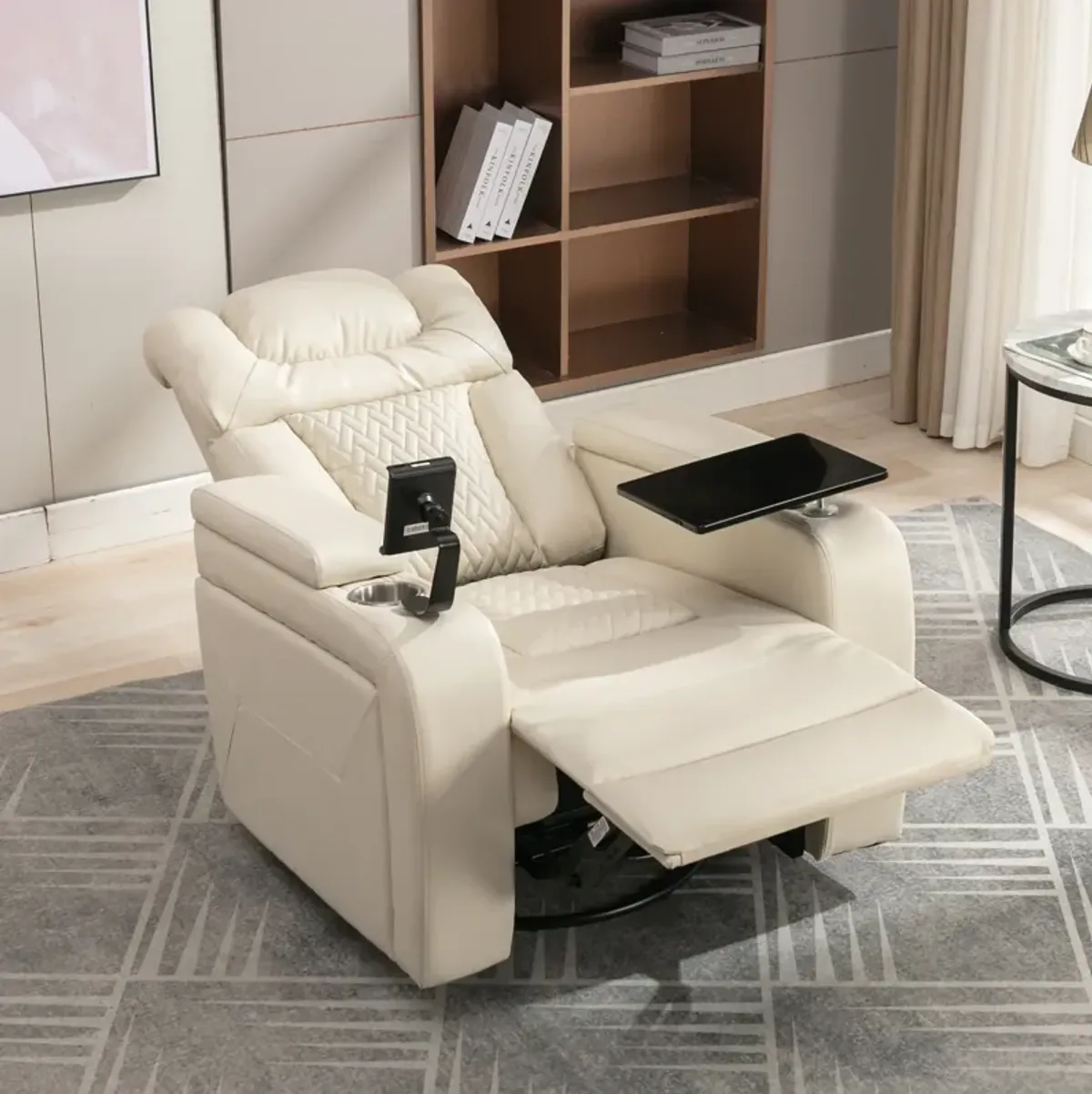 Merax 270 Degree Swivel PU Leather Power Recliner Chair