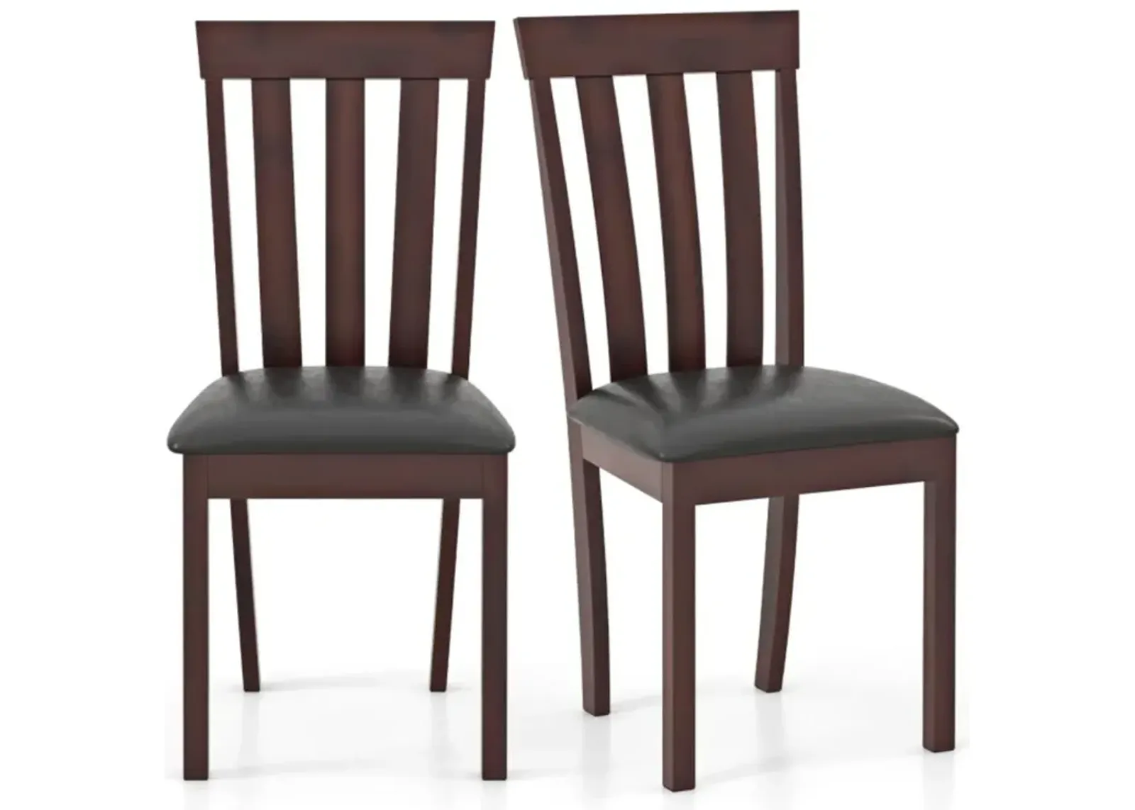 Hivvago Dining Chair Set of 2 Upholstered Wooden Kitchen Chairs with Padded Seat and Rubber Wood Frame