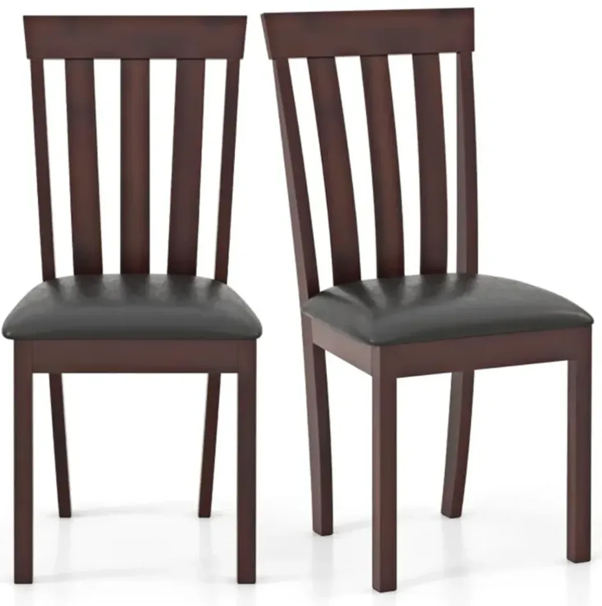 Hivvago Dining Chair Set of 2 Upholstered Wooden Kitchen Chairs with Padded Seat and Rubber Wood Frame