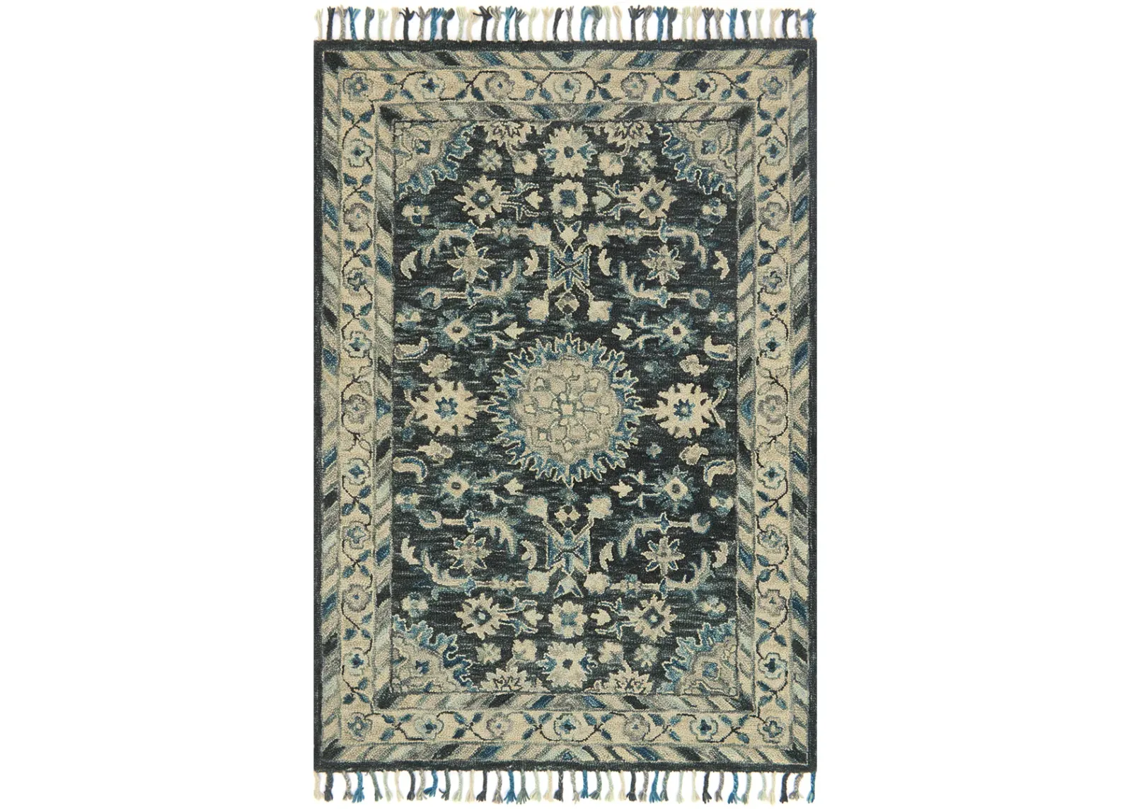 Zharah ZR02 Teal/Grey 3'6" x 5'6" Rug