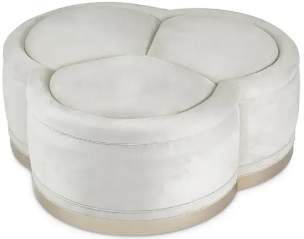 Michael Amini Malibu Crest Cocktail Ottoman - Chardonnay