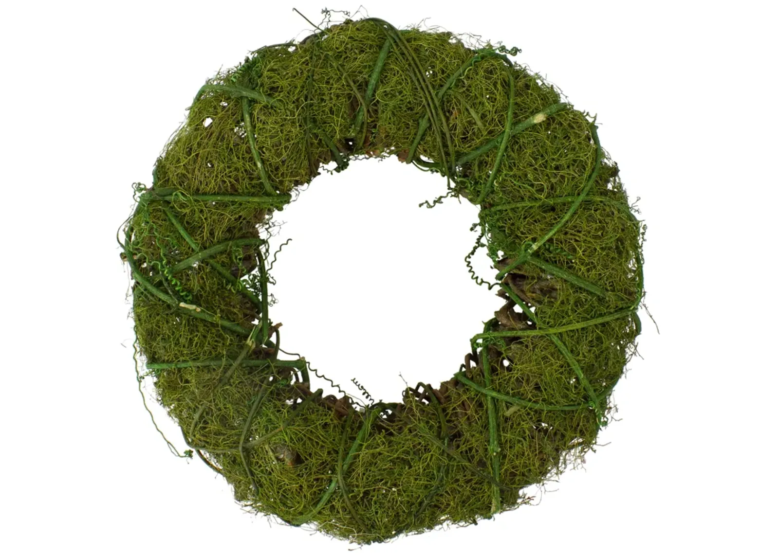 Moss and Vine Artificial Wreath  Green 12-Inch