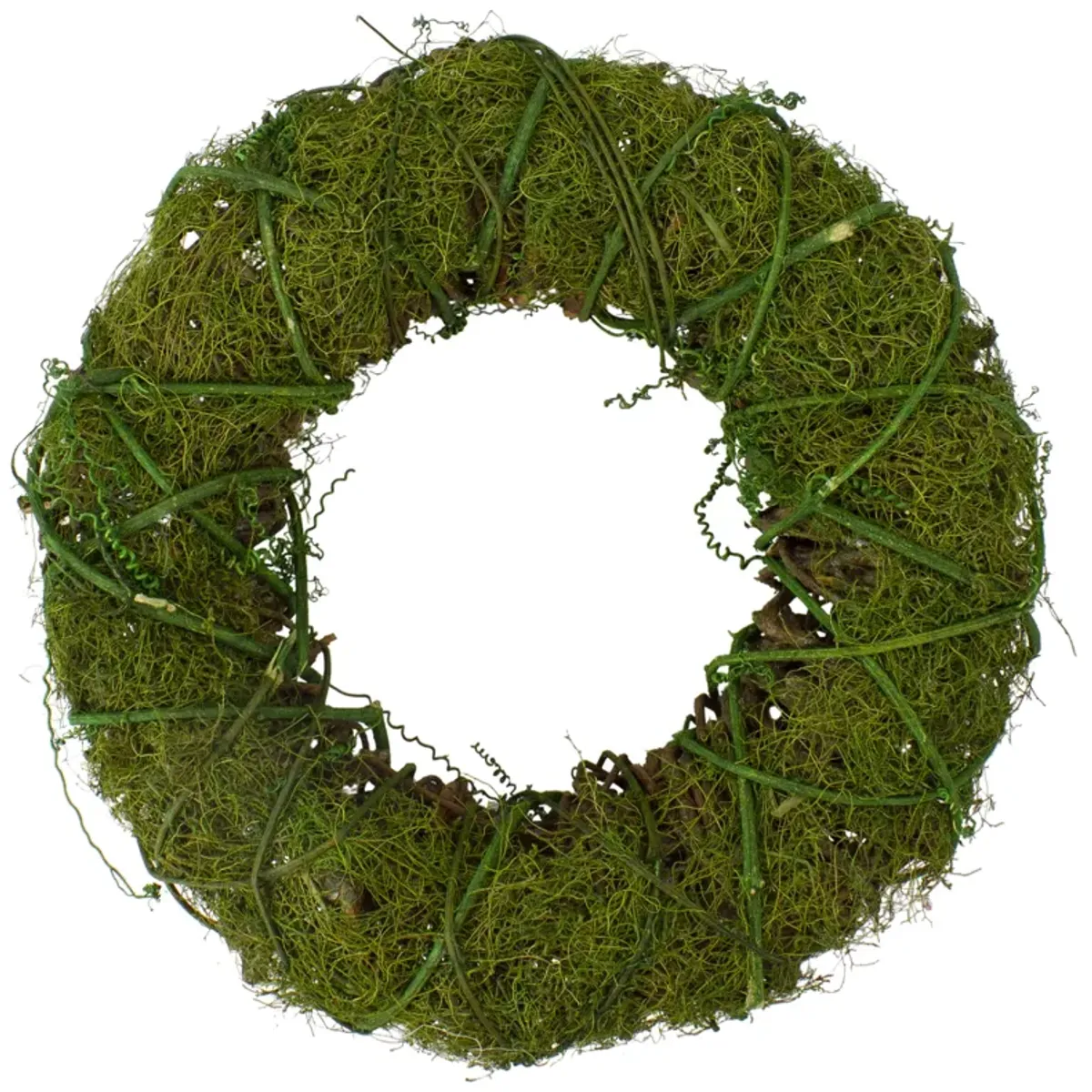 Moss and Vine Artificial Wreath  Green 12-Inch