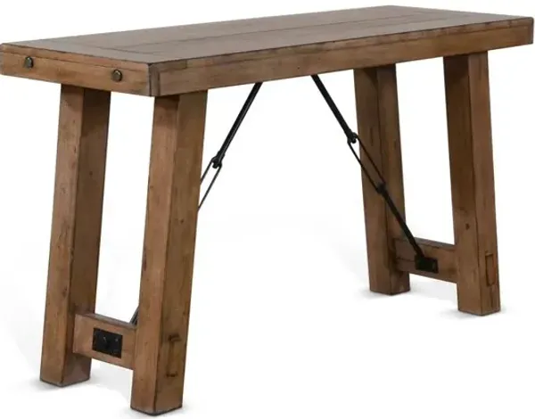 Sunny Designs Doe Valley 51 Mahogany Wood Sofa/Console Table in Taupe Brown