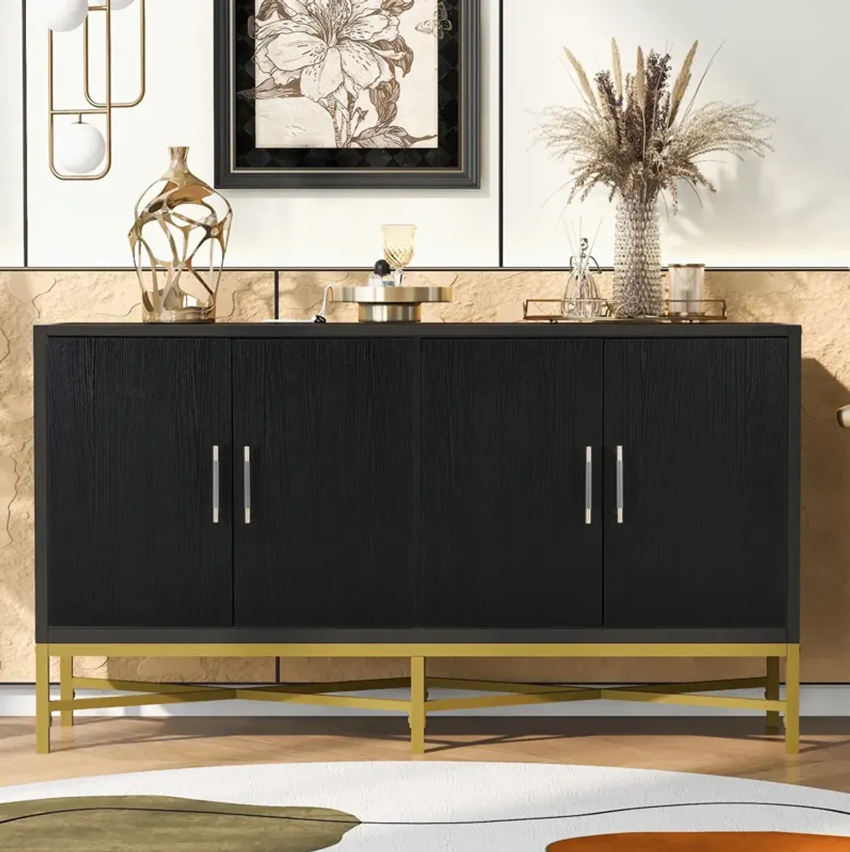 Merax Four-Door Sideboard Storage Cabinet