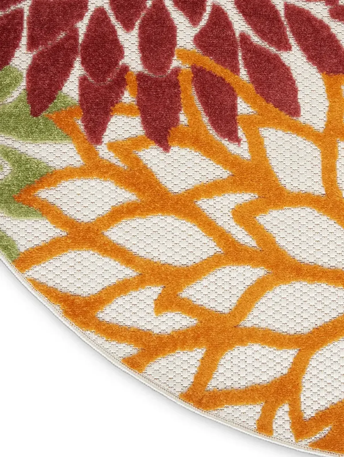 Aloha ALH05 Red/Multicolor 4' x Round Rug