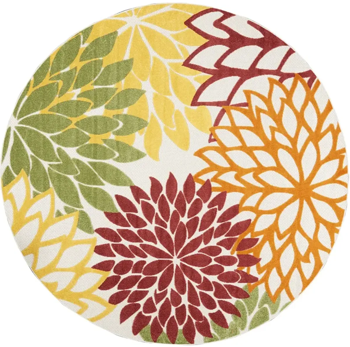 Aloha ALH05 Red/Multicolor 4' x Round Rug