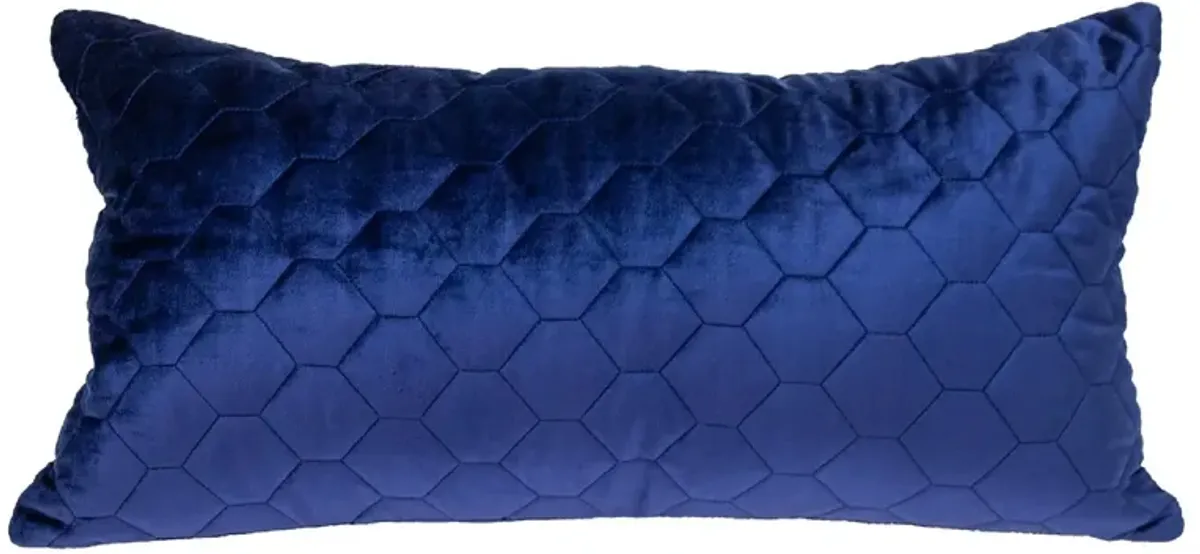 24" Blue Cotton Rectangular Throw Pillow