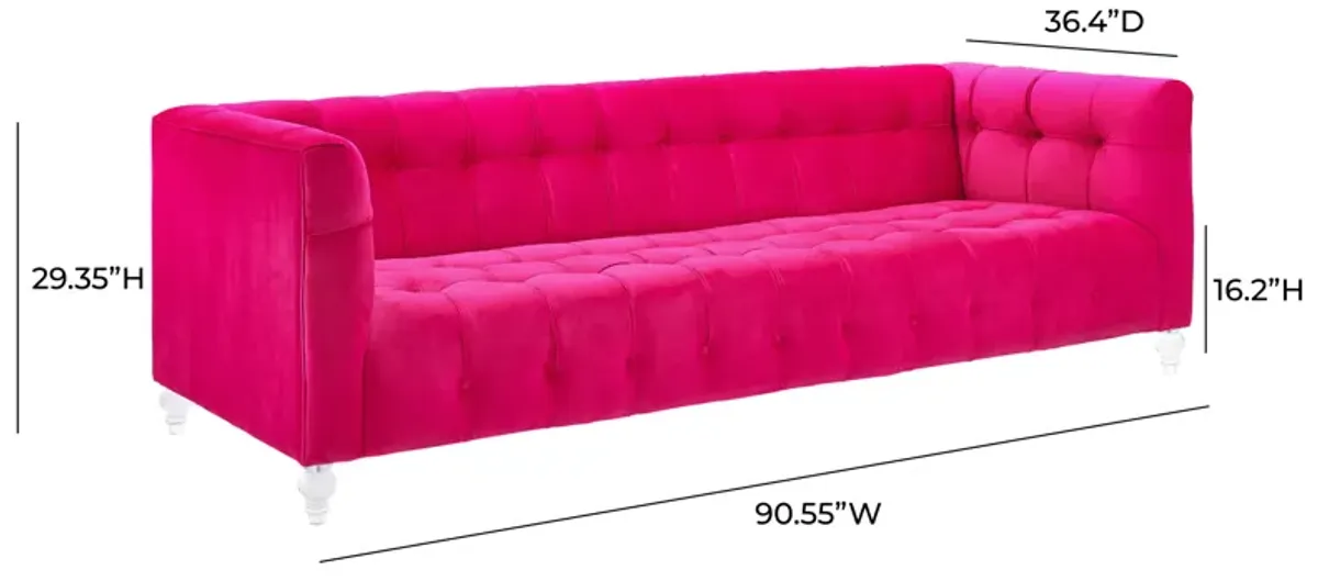 Bea Hot Pink Velvet Sofa