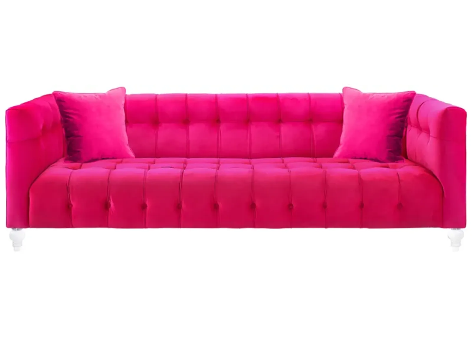 Bea Hot Pink Velvet Sofa