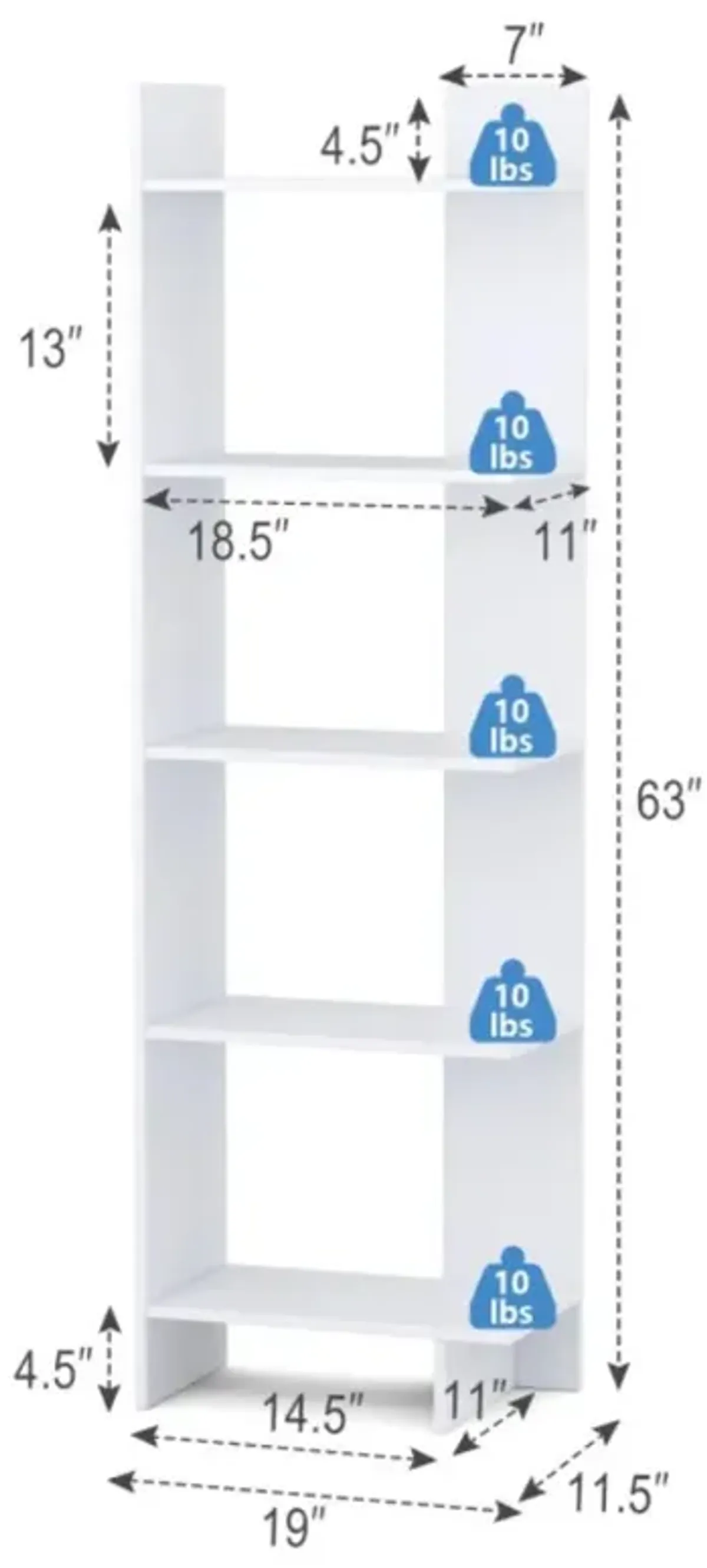 Hivvago 5-tier Freestanding Decorative Storage Display Bookshelf