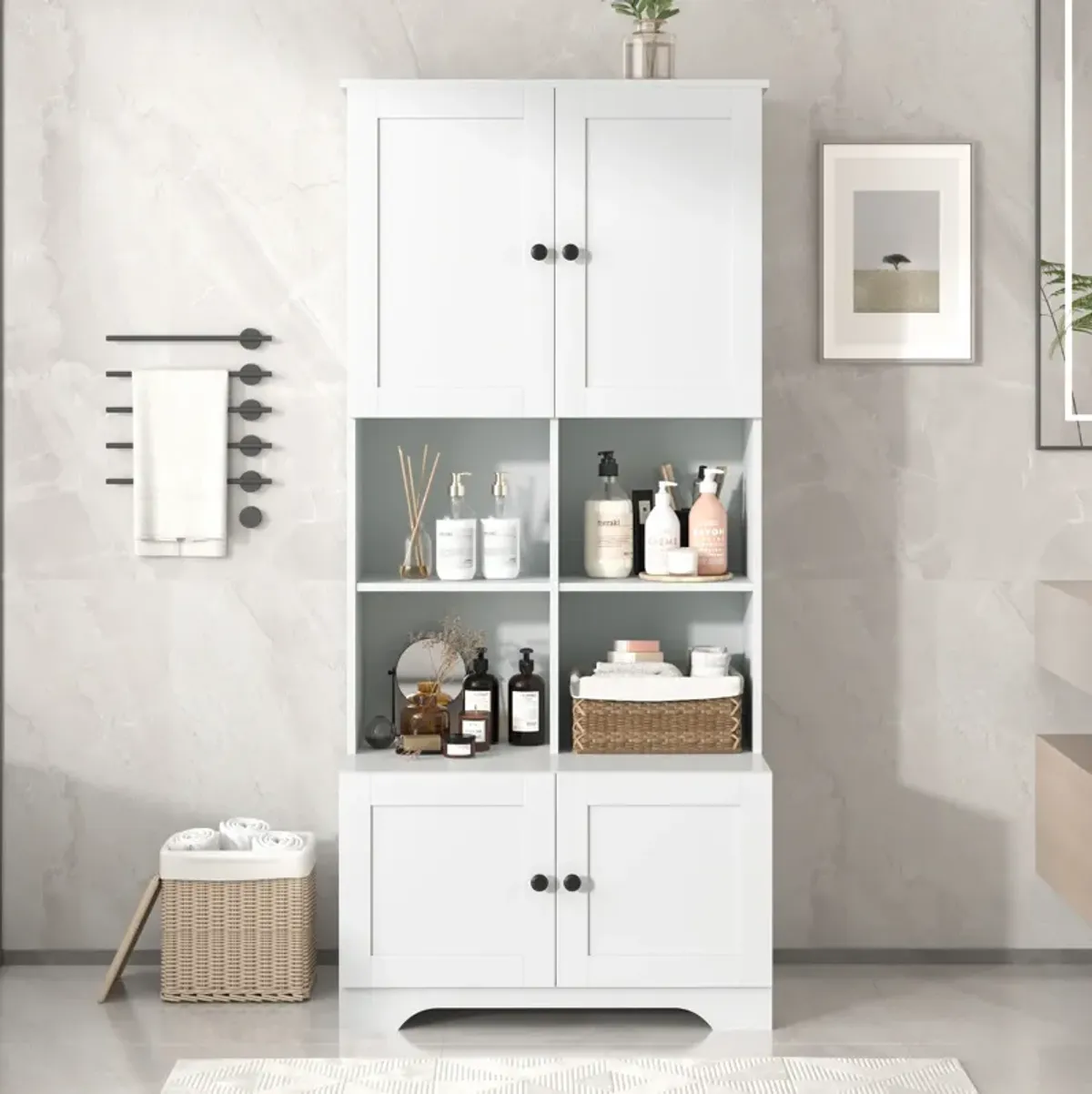 Merax Freestanding Bathroom Floor Storage Cabinet