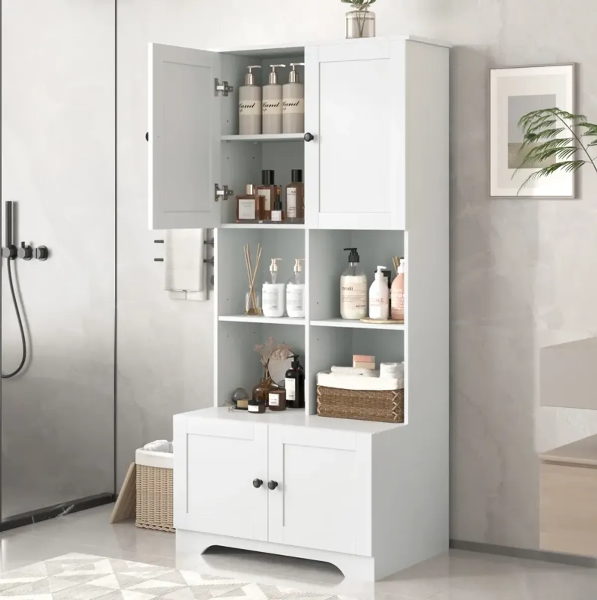 Merax Freestanding Bathroom Floor Storage Cabinet